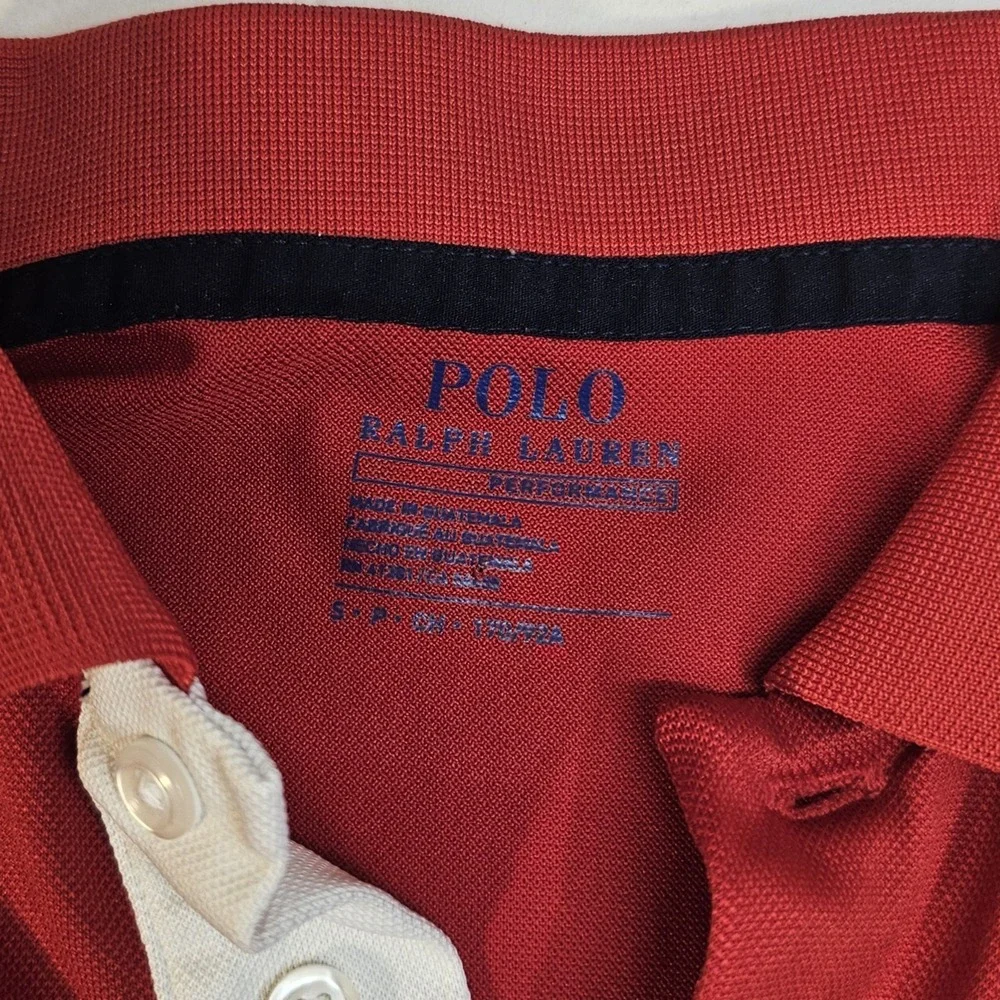Polo Ralph Lauren Performance Men's Polo Shirt S Red White Navy Blue Colorblock